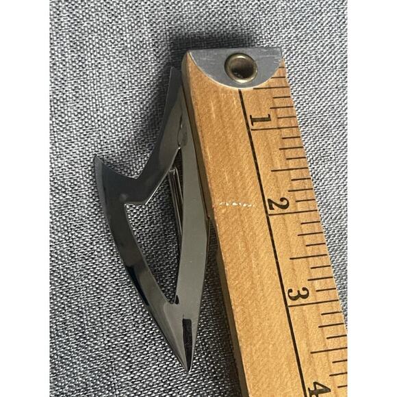 Vintage Abstract Scarf Clip Silver Tone Art Deco MCM Art To Wear Office Retro - Picture 5 of 5